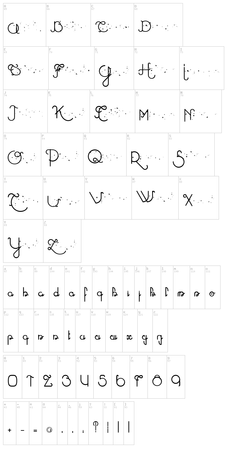 Atlas Eternal 78 font map